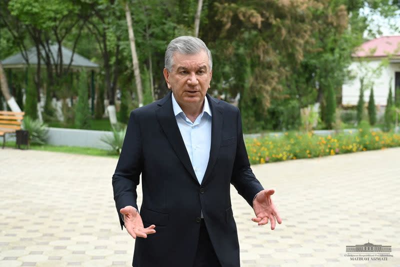 Uzbek President Shavkat Mirziyoyev visits Nukus, capital of the northwestern Karakalpakstan region