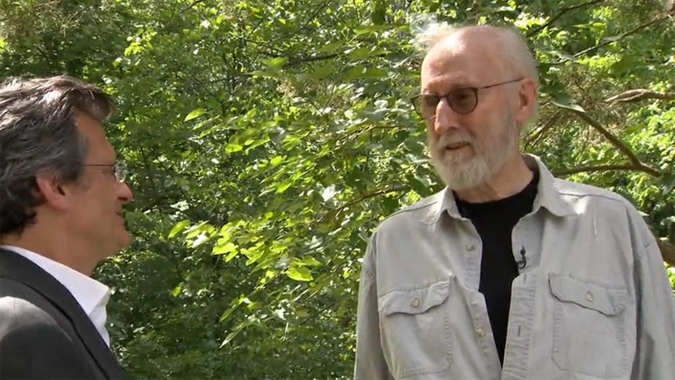 Actor James Cromwell (right), with Turner Classic Movies host Ben Mankiewicz.  / Credit: CBS News