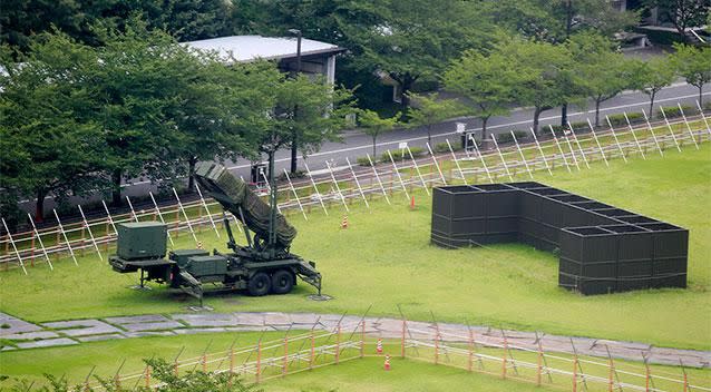 A Japanese PAC-3 Patriot missile unit deployed in Tokyo on Thursday. Photo: AP