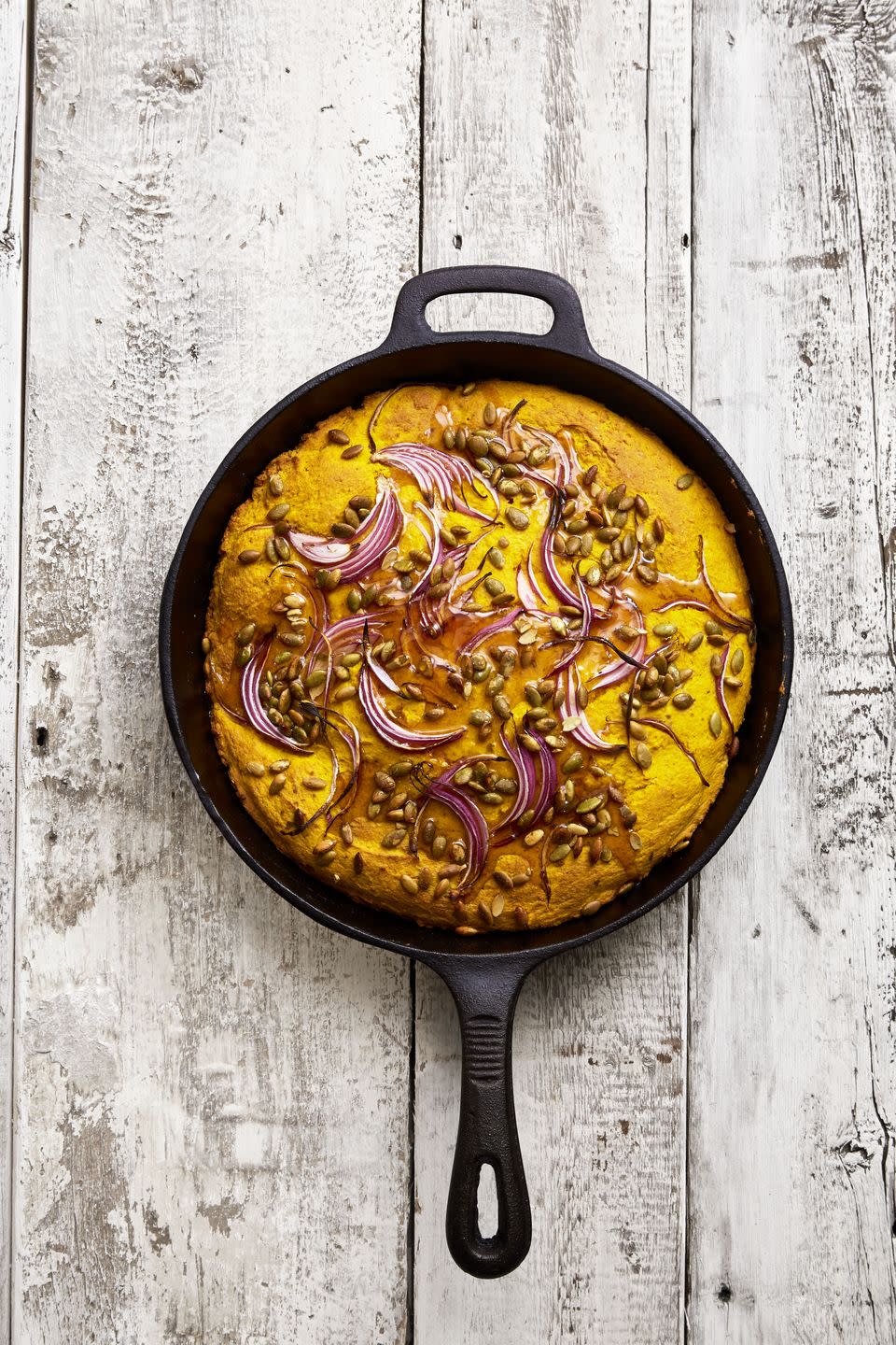 Double Pumpkin Cornbread With Red Onion