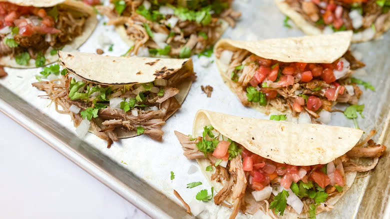 pulled pork tacos with salsa