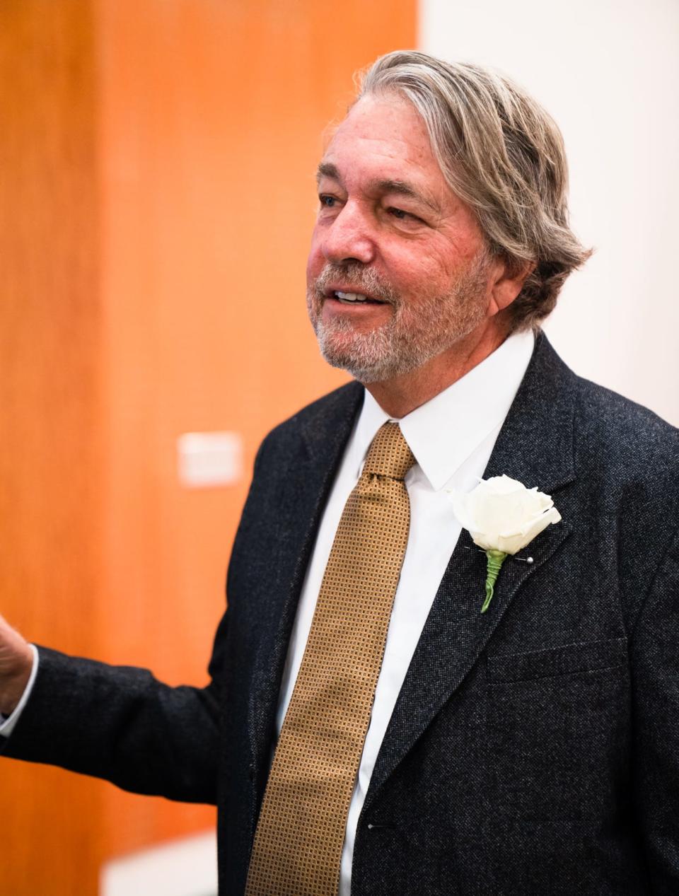 2022 inductee David Malloy speaks during interviews at the 52nd Nashville Songwriters Hall of Fame Gala at Music City Center on Oct 30, 2022 in Nashville, Tenn.