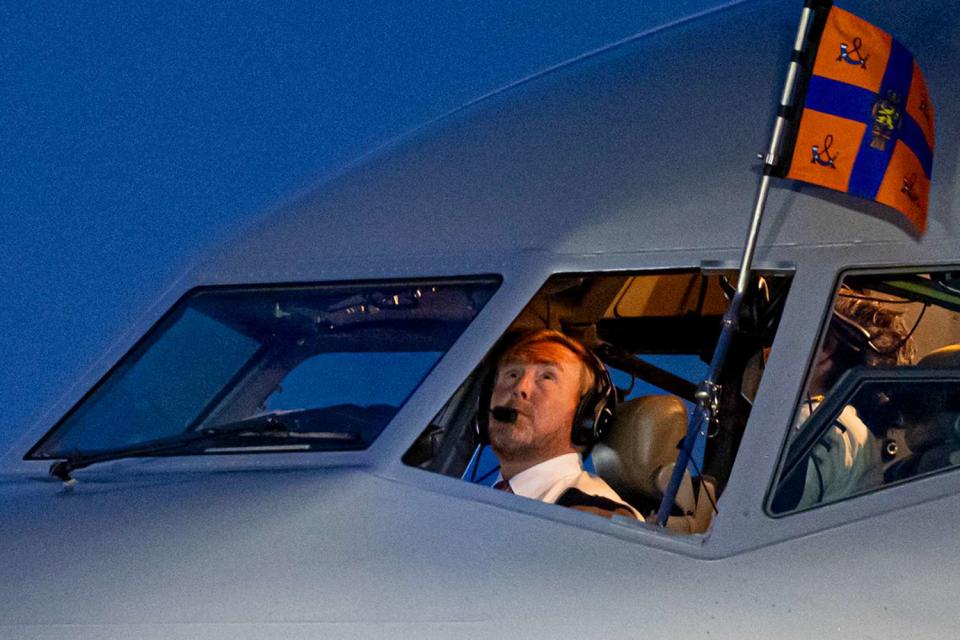 <p>Patrick van Katwijk/Getty</p> King Willem-Alexander of The Netherlands arrives at the airport in Atlanta, Georgia on June 9, 2024.