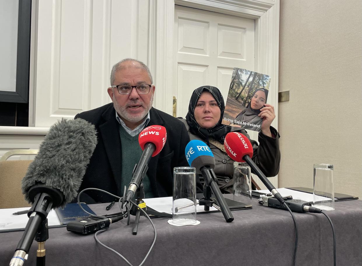 Akram Samour and his wife Hanan ask for help to get their daughter Saja out of Gaza (David Young/PA)
