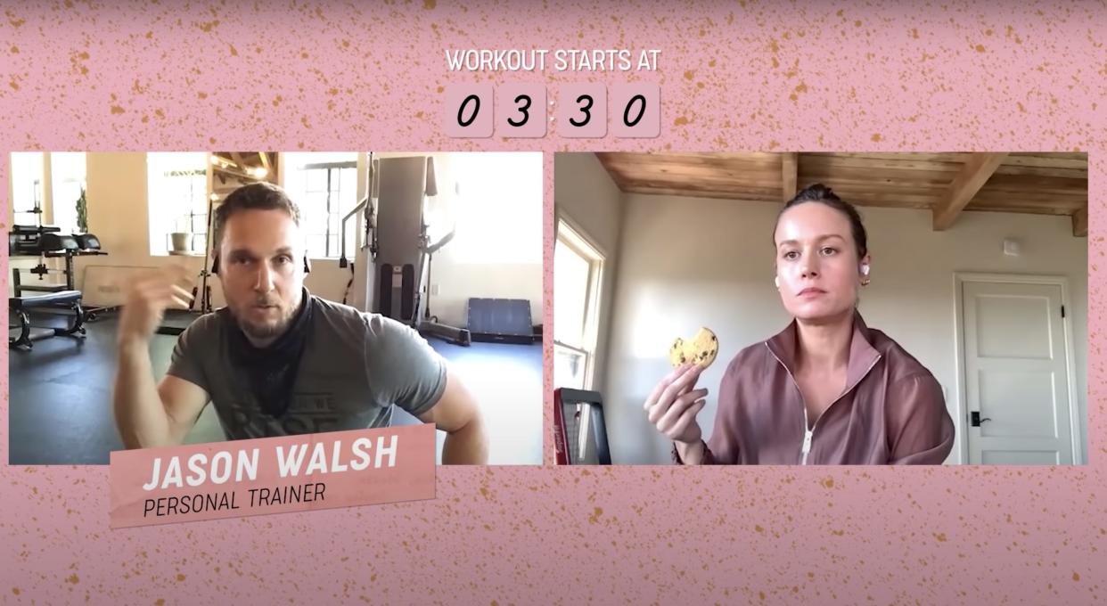 Brie Larsen Jason Walsh workout video