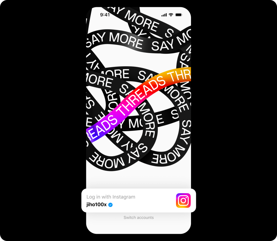 For Threads, sign-ups and logins tie into Instagram profiles.