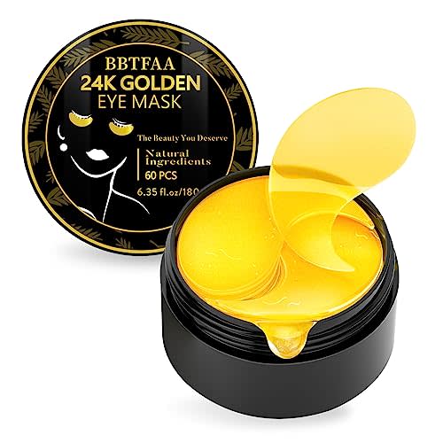 BBTFAA ���������� Under Eye Patches, 24K Gold Collagen Eye Mask for Puffy Eyes & Dark Circles Treatments, Reduce Under Eye Bags and Smooth Wrinkles, Eye Skin Care Pads for Beauty & Personal Care