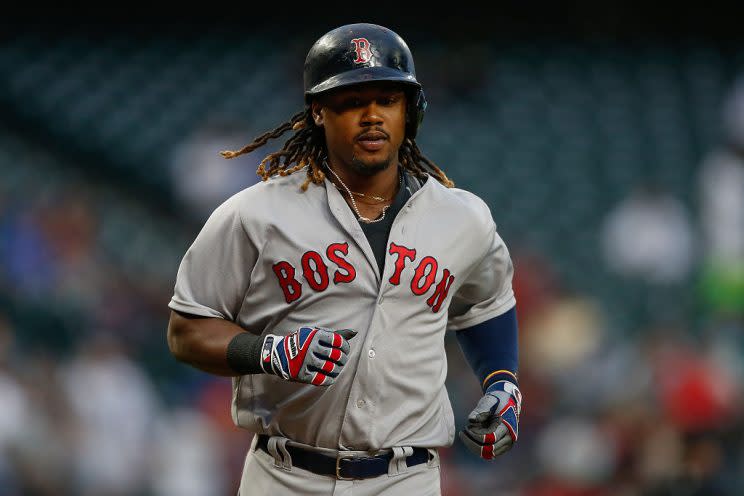 SEATTLE, WA - AUGUST 02: Hanley Ramirez #13 of the Boston Red Sox rounds the bases after hitting a solo home run against the Seattle Mariners in the fourth inning at Safeco Field on August 2, 2016 in Seattle, Washington. (Photo by Otto Greule Jr/Getty Images)