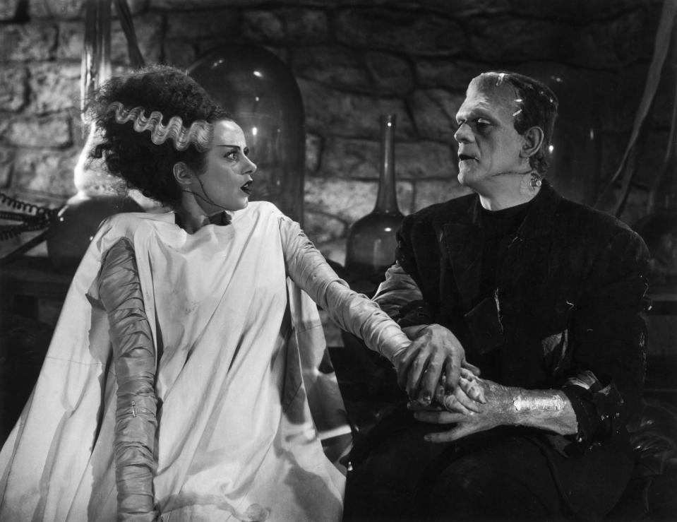 Not quite love at first sight. Elsa Lanchester and Boris Karloff in 1936's 'The Bride of Frankenstein' (credit: Universal)