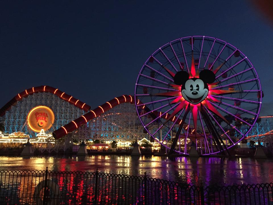 Disney's Pixar Pier at Night, June 2018.