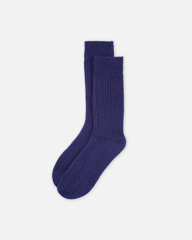 Loose Fit Stays Up Marled Merino Wool Socks Navy / Small