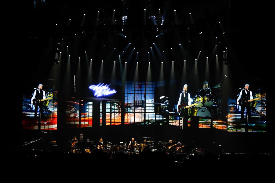 The Eagles on stage at the band's April 7, 2023 "Hotel California 2023 Tour" show at the Prudential Center in Newark.