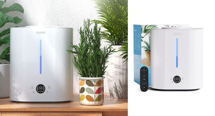 Humidifiers add water vapors back to the air to maintain a healthy level of humidity that is often reduced by internal heating systems (Photos via Amazon)