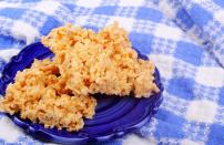 <p>Rice krispie treats are perfect for almost any occasion, so why not serve them at your Fourth of July get-together? This recipe takes only 15 minutes to prepare and is the <a href="https://www.thedailymeal.com/cook/easy-recipes-kid-dinner-dessert-crafts/slide-3?referrer=yahoo&category=beauty_food&include_utm=1&utm_medium=referral&utm_source=yahoo&utm_campaign=feed" rel="nofollow noopener" target="_blank" data-ylk="slk:perfect recipe to make at home with your kids;elm:context_link;itc:0;sec:content-canvas" class="link ">perfect recipe to make at home with your kids</a>.</p> <p><a href="https://www.thedailymeal.com/best-recipes/rice-krispie-treats?referrer=yahoo&category=beauty_food&include_utm=1&utm_medium=referral&utm_source=yahoo&utm_campaign=feed" rel="nofollow noopener" target="_blank" data-ylk="slk:For the Rice Krispie Treats recipe, click here;elm:context_link;itc:0;sec:content-canvas" class="link ">For the Rice Krispie Treats recipe, click here</a>.</p>