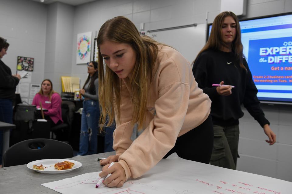 Jefferson High School students attend the first DECA meeting on Tuesday, Nov. 28, 2023 at Jefferson High School in Sioux Falls. DECA is a non-profit organization that focuses on preparing students to become emerging leaders and entrepreneurs for careers in marketing, finance, hospitality and management.