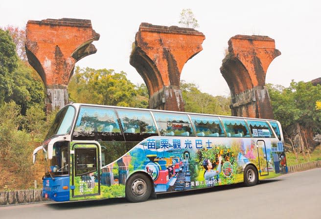 全台最大租車旅遊集團e-go，8日開通苗栗觀光巴士3路線，與三義鐵道自行車合作，盼創造民間業者與遊客雙贏。（巫靜婷攝）