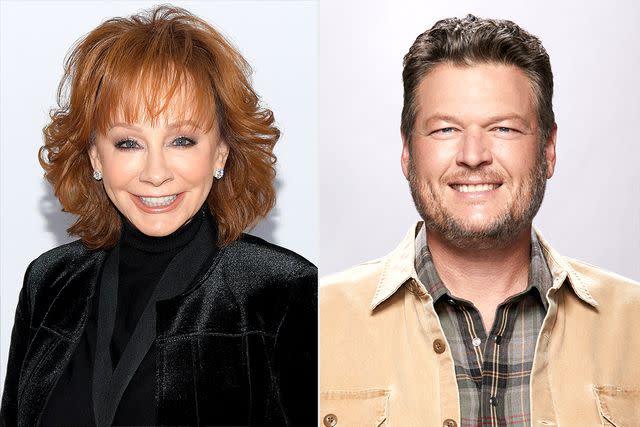 Jason Kempin/Getty; Art Streiber/NBC/NBCU Photo Bank via Getty Reba McEntire, Blake Shelton