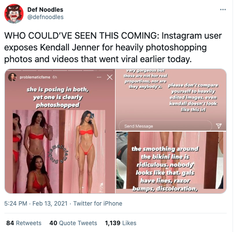 Kendall Jenner Photoshop