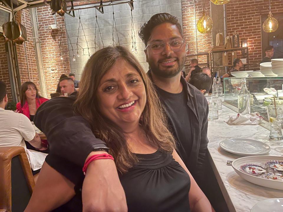 Rajan Moonesinghe is shown with his mother, Ruth. A foodie of Sri Lankan descent, Moonesinghe was working on opening a modern steakhouse in Austin.