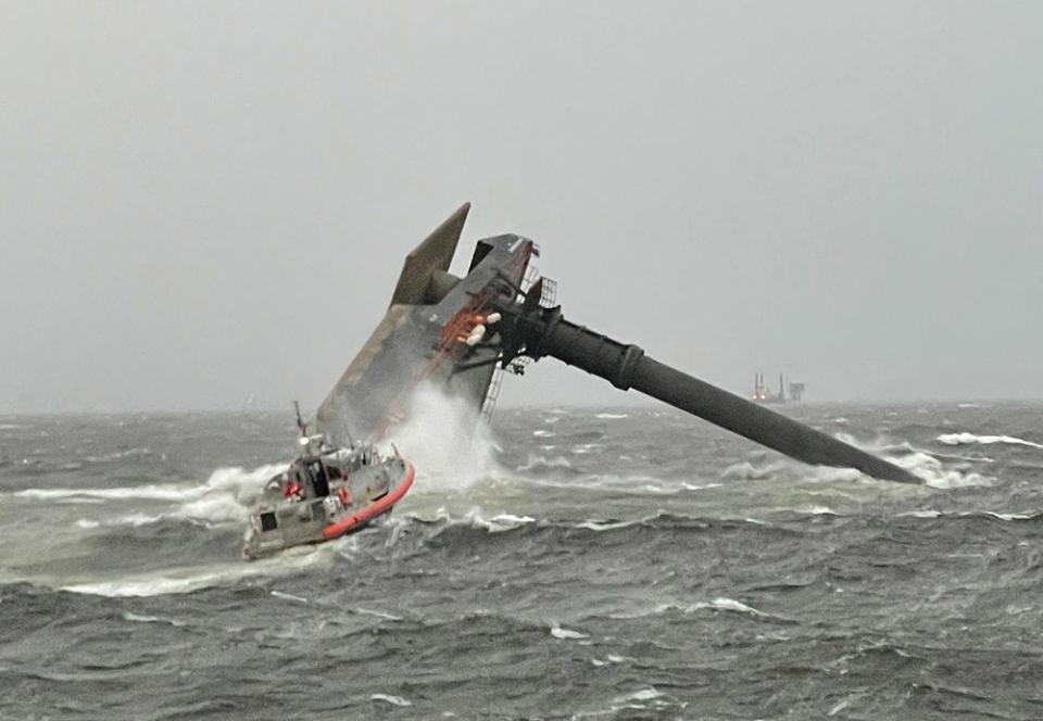 Image: Coast Guard heads toward capsized Seacor Power (US Coast Guard / AFP - Getty Images)