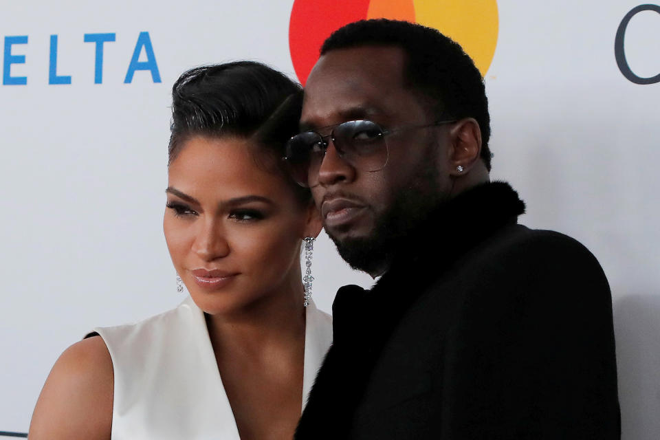 Cassie and Sean Diddy Combs attend the 2018 Pre-Grammy Gala & Grammy Salute to Industry Icons honoring Shawn Jay-Z Carter in Manhattan on Jan. 27, 2018.