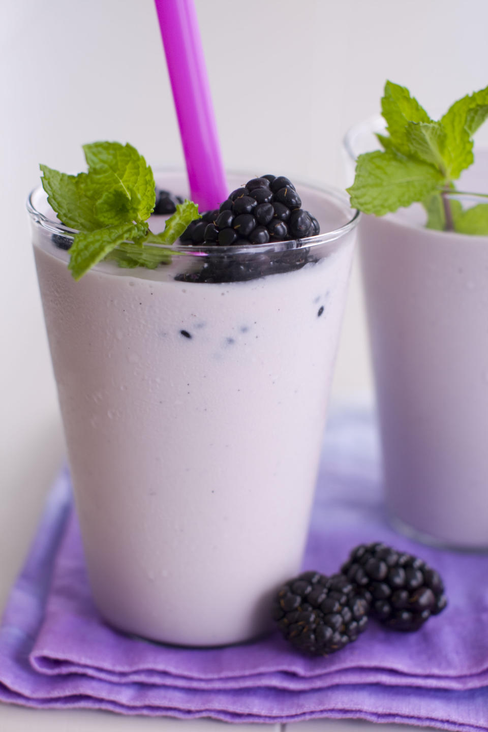 This April 23, 2012, photo shows a purple velvet milkshake in Concord, N.H. (AP Photo/Matthew Mead)