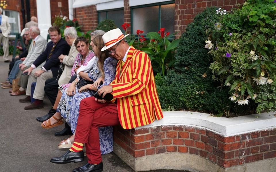 MCC members wait ahead of day one of the first LV= Insurance Test match at Lord's, London. Picture date: Wednesday August 17, 2022 - PA