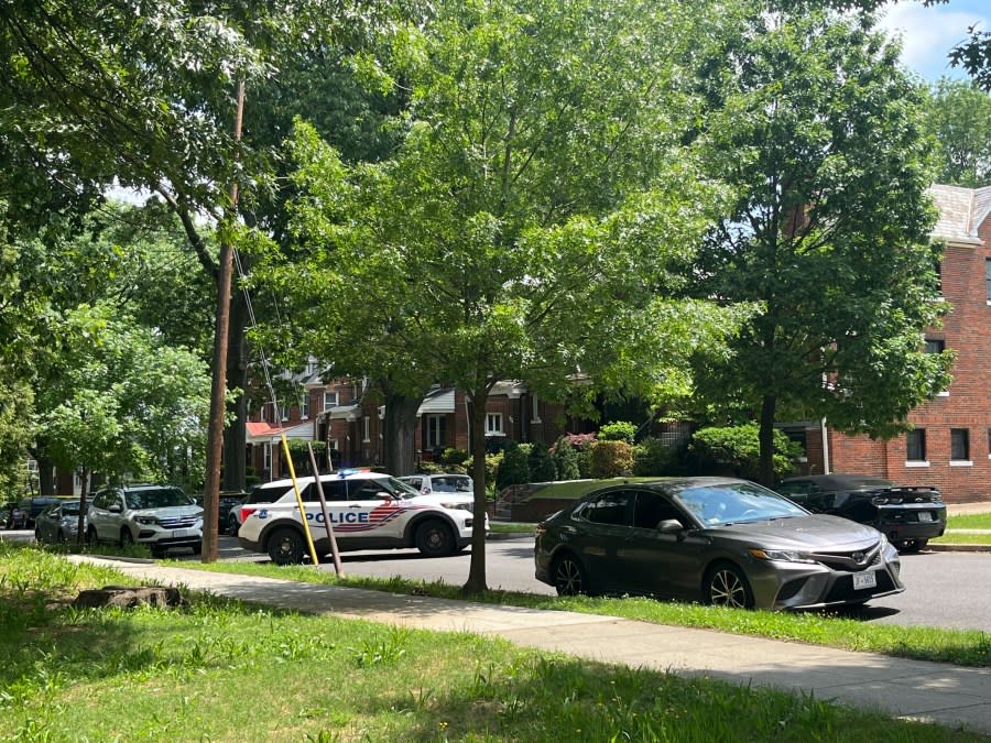 A Metropolitan Police Department officer was shot in Northwest D.C. on May 20. (Leonard N. Fleming/DC News Now)