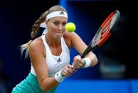 Tennis - WTA Premier - Aegon Classic - Edgbaston Priory Club, Birmingham, Britain - June 23, 2017 France's Kristina Mladenovic in action during her quarter final match against Czech Republic's Petra Kvitova Action Images via Reuters/Peter Cziborra