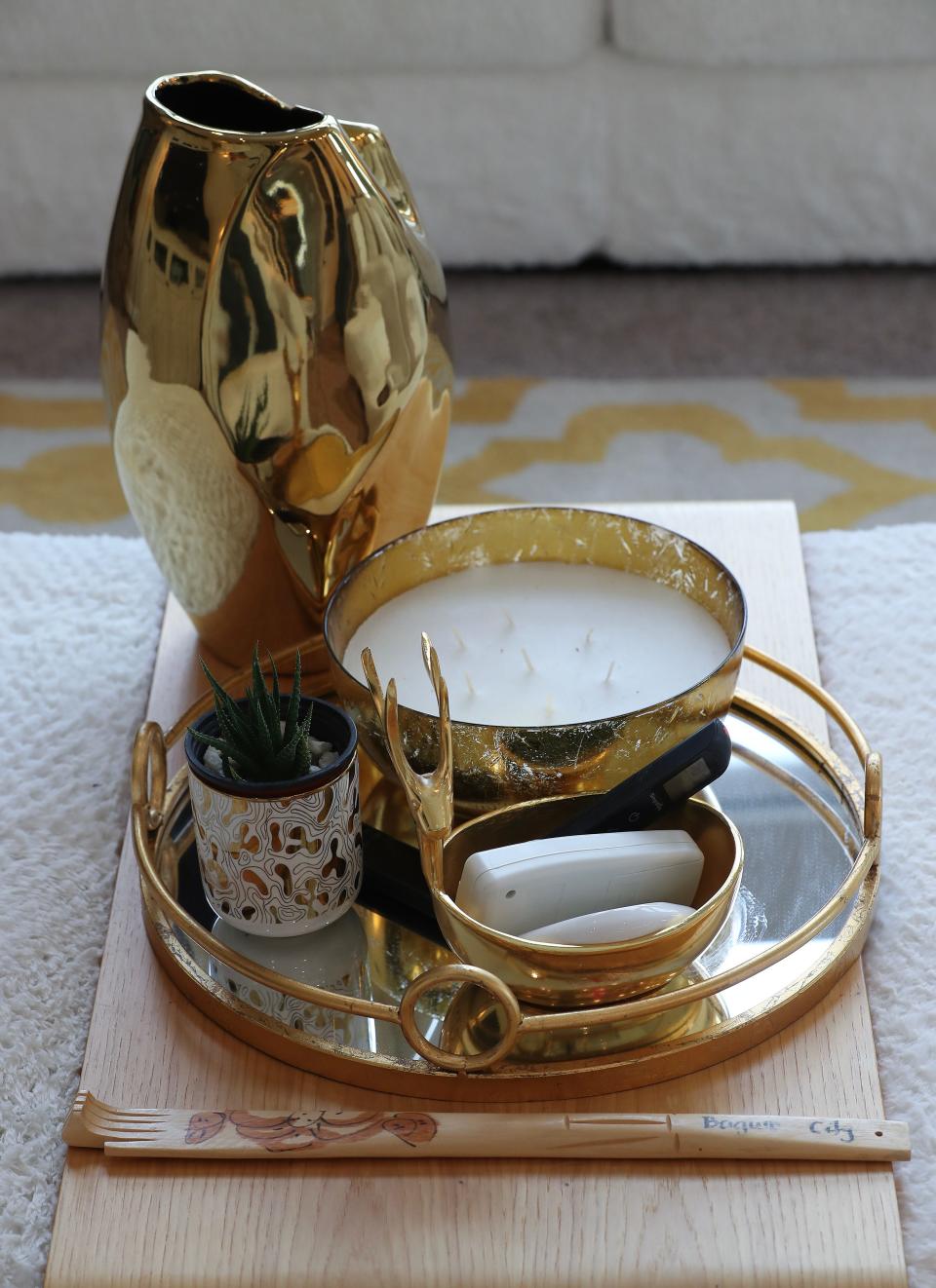 Centerpiece in the dining room inside the home of Joseph Misagal and his wife Ruth Misagal in LaGrange, Ky. on Aug. 14, 2023.