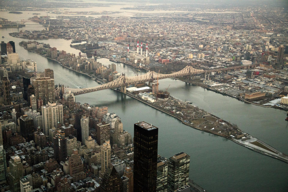 Aerial of New York City and Manhattan