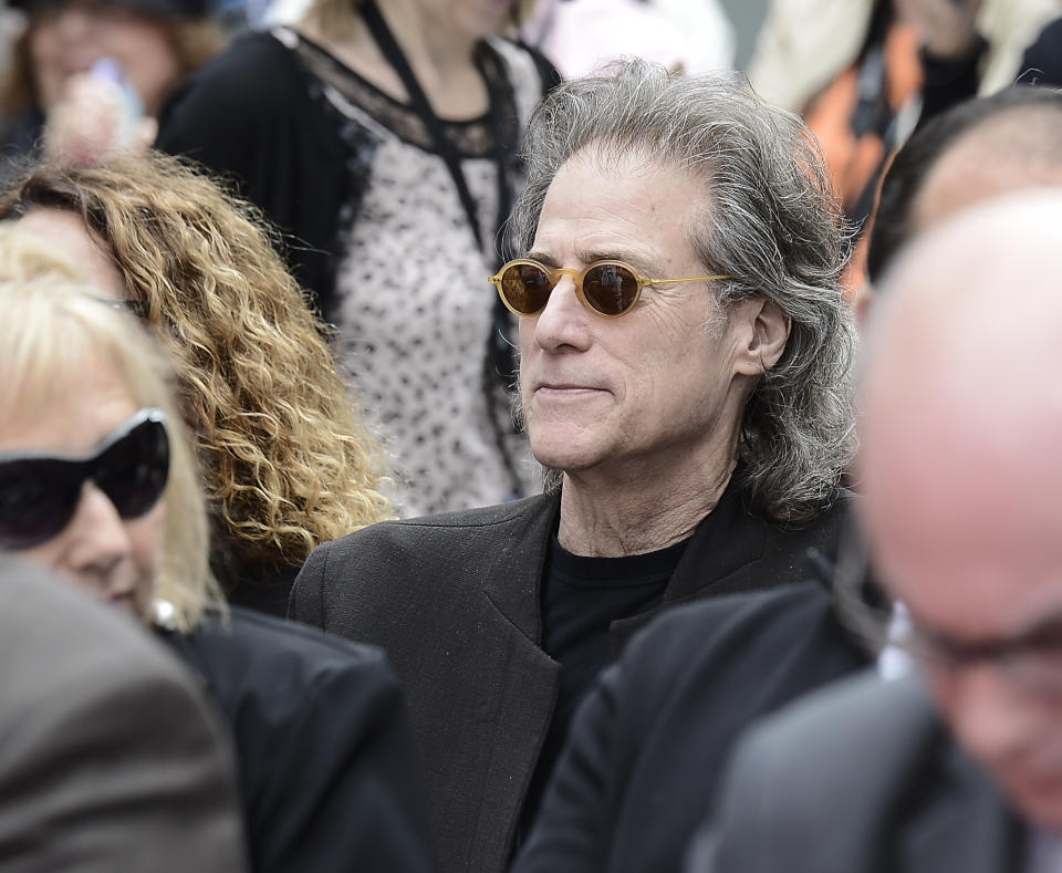 Actor and comedian Richard Lewis looks on as actor and comedian Jerry Lewis is honored with a hand and footprint ceremony at TCL Chinese Theatre on Saturday, April 12, 2014 in Los Angeles. (Photo by Dan Steinberg/Invision/AP Images)