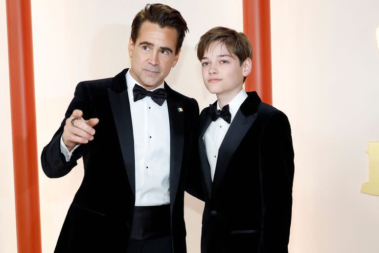 Colin Farrell y su hijo menor, Henry Tadeusz, en los Oscar de este año