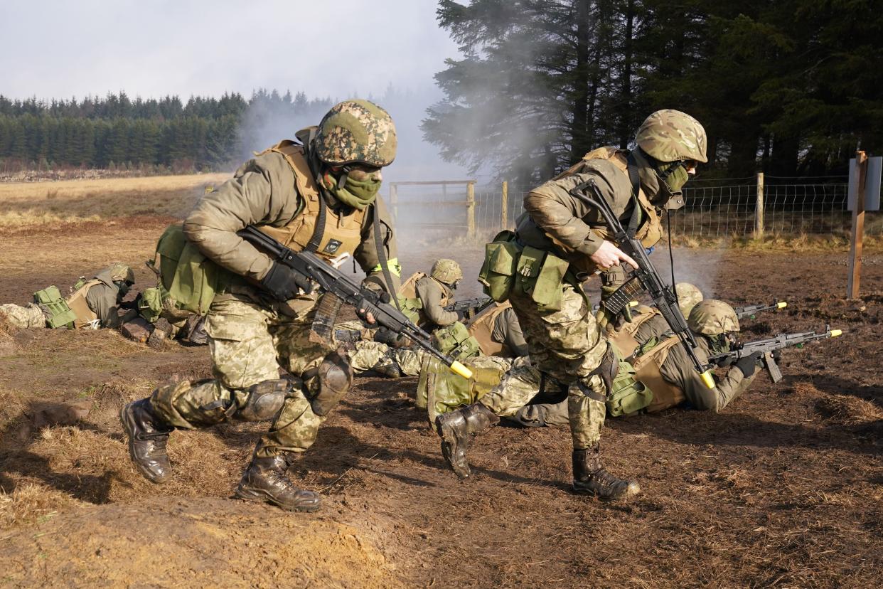 Ukrainian soldiers being trained in Northern England (PA Wire)