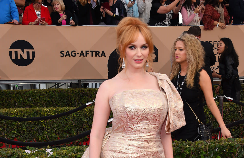 Christina Hendricks feels safe with her fiance credit:Bang Showbiz