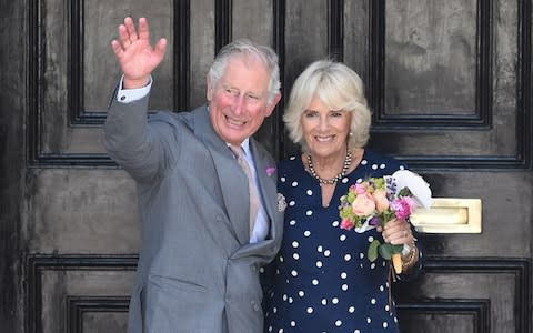 The Prince of Wales and the Duchess of Cornwall leave after their visit to Salisbury where they saw the recovery programme after former Russian spy Sergei Skripal, 66, and his 33-year-old daughter Yulia were poisoned - Credit: Ben Birchall/PA