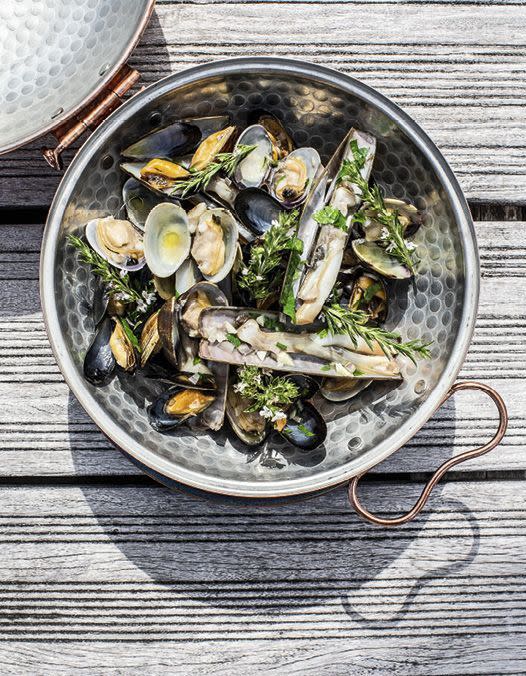 Coquillages selon le retour du pêcheur à pied