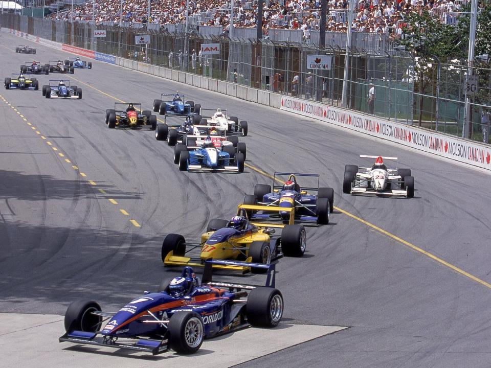 A general view of the start of the race during the Formula Atlantic Molson Indy, part of the FedEx Championship Series in July 2000.