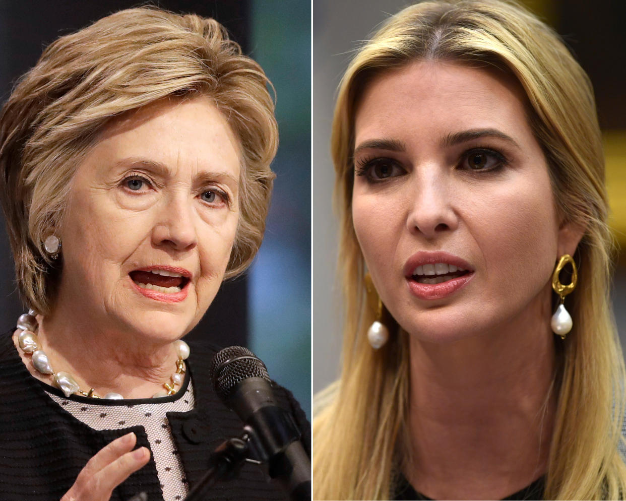 Hillary Clinton (l.) hat in einem Interview verraten, wie viel sie von Ivanka Trump hält. (Bild: AP Photo)