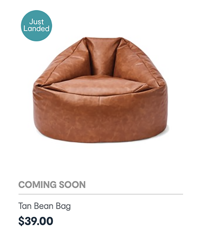 kmart tan bean bag