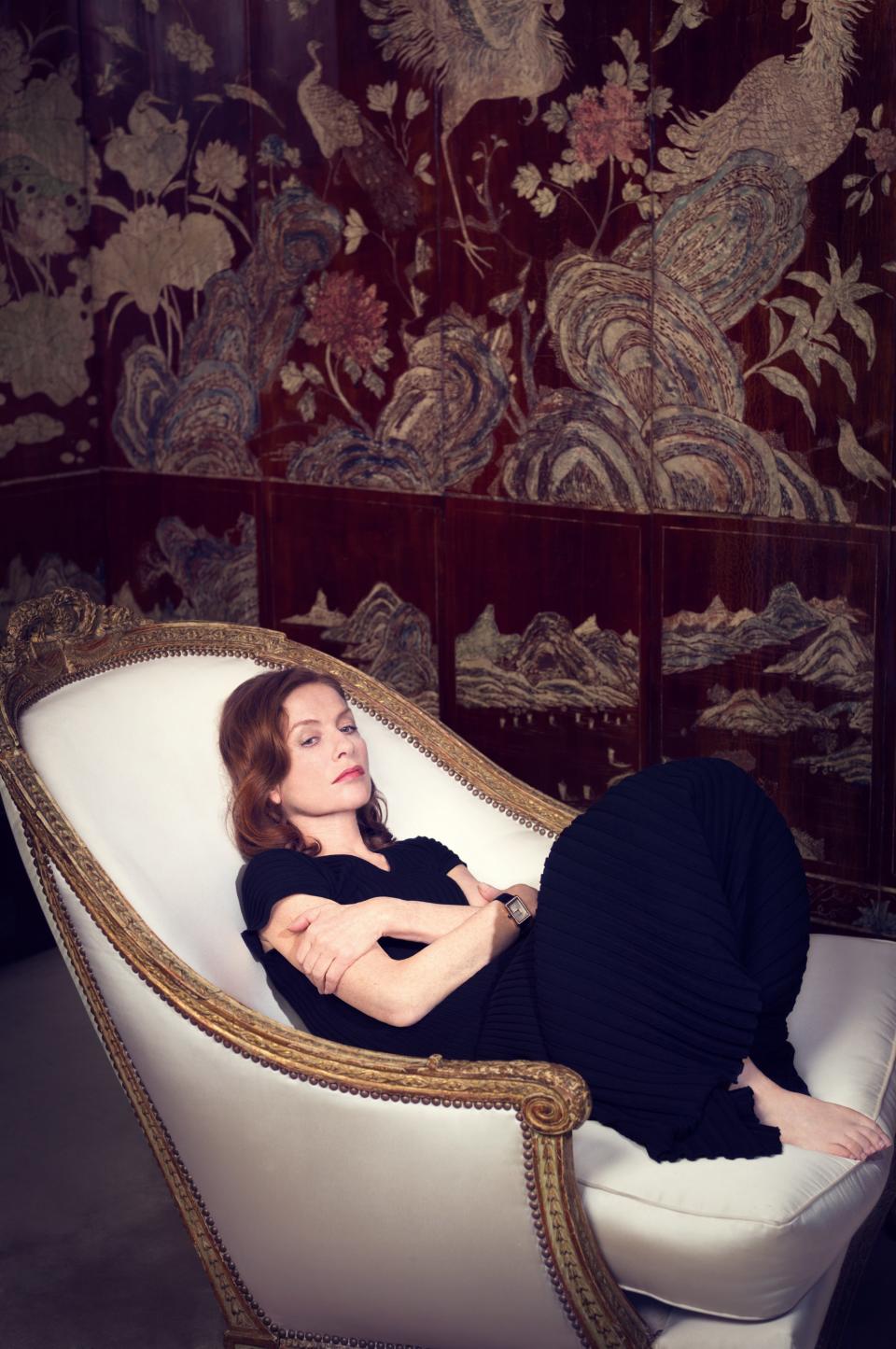 Photographed by Rene & Radka at the Chanel apartment, Paris, wearing the Chanel Boyfriend in 18-carat beige gold and diamonds