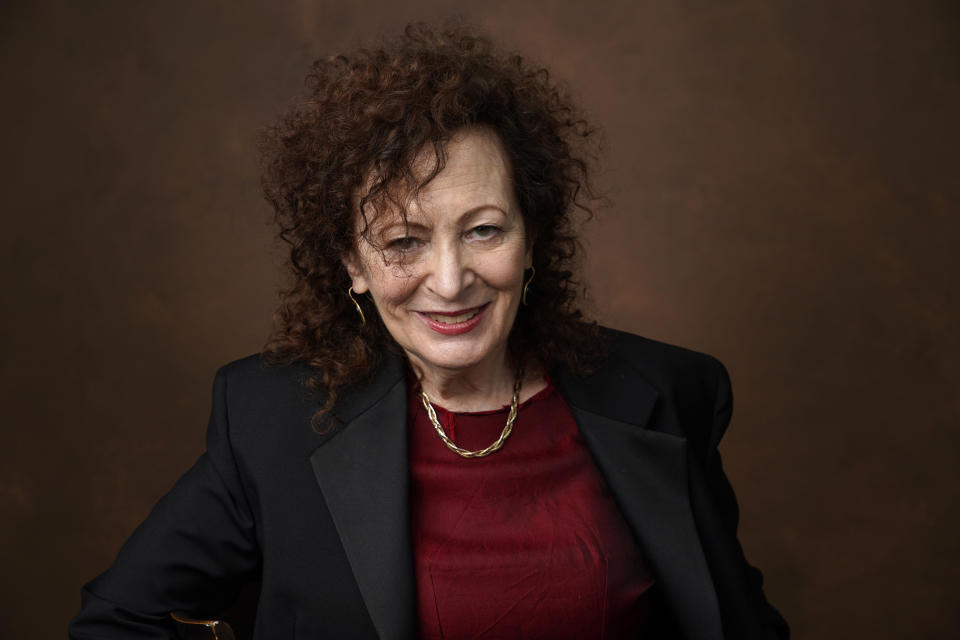 Nancy Goldin poses for a portrait at the 95th Academy Awards Nominees Luncheon on Monday, Feb. 13, 2023, at the Beverly Hilton Hotel in Beverly Hills, Calif. (AP Photo/Chris Pizzello)