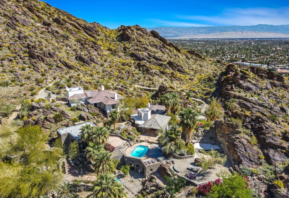 An aerial view of the Palm Springs estate where Suzanne Somer's lived for over 40 years.