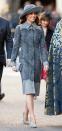 <p>Kate attends the Commonwealth Observance Day Service at Westminster Abbey in all grey complete with suede pumps and a felt hat. </p>