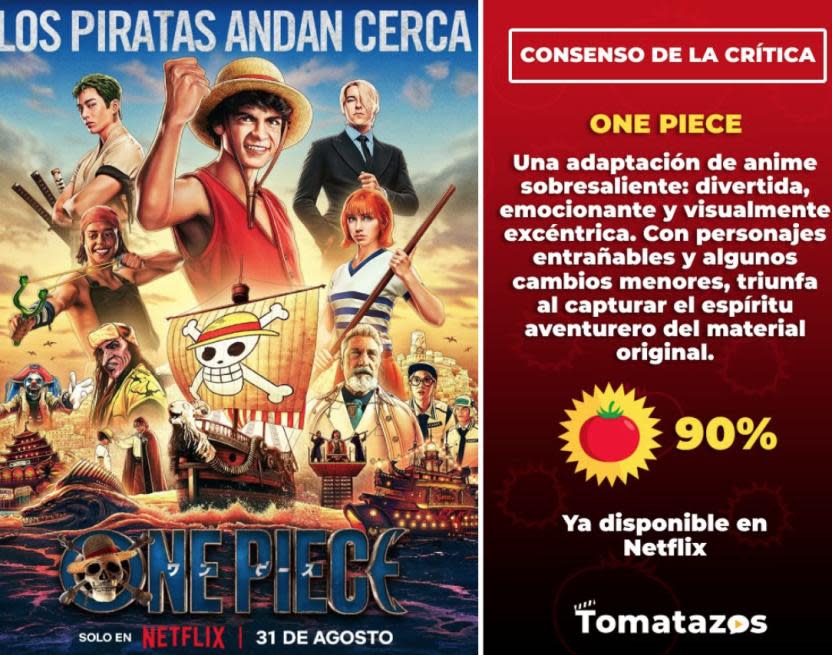 Calificación de la crítica de One Piece (Crédito: Tomatazos)