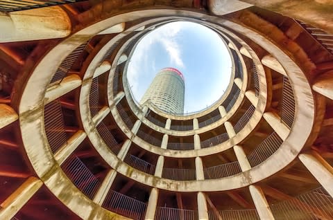 The tower viewed from a nearby car park