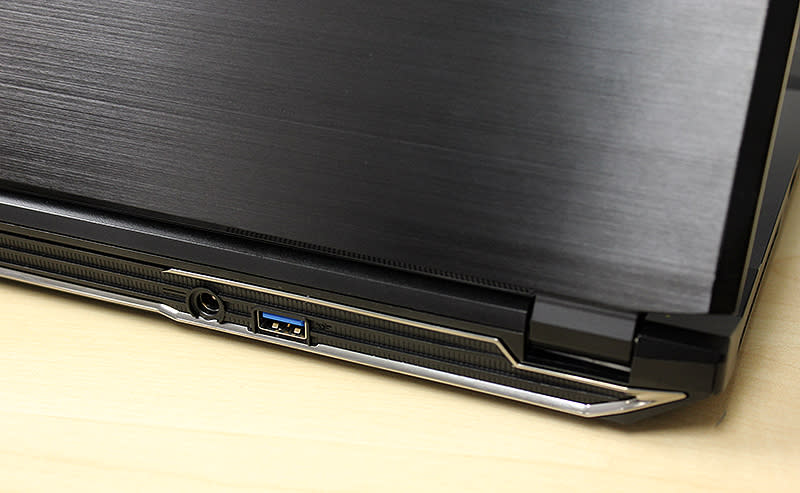The USB 3.0 and eSATA combo port is located behind next to the DC-in jack.