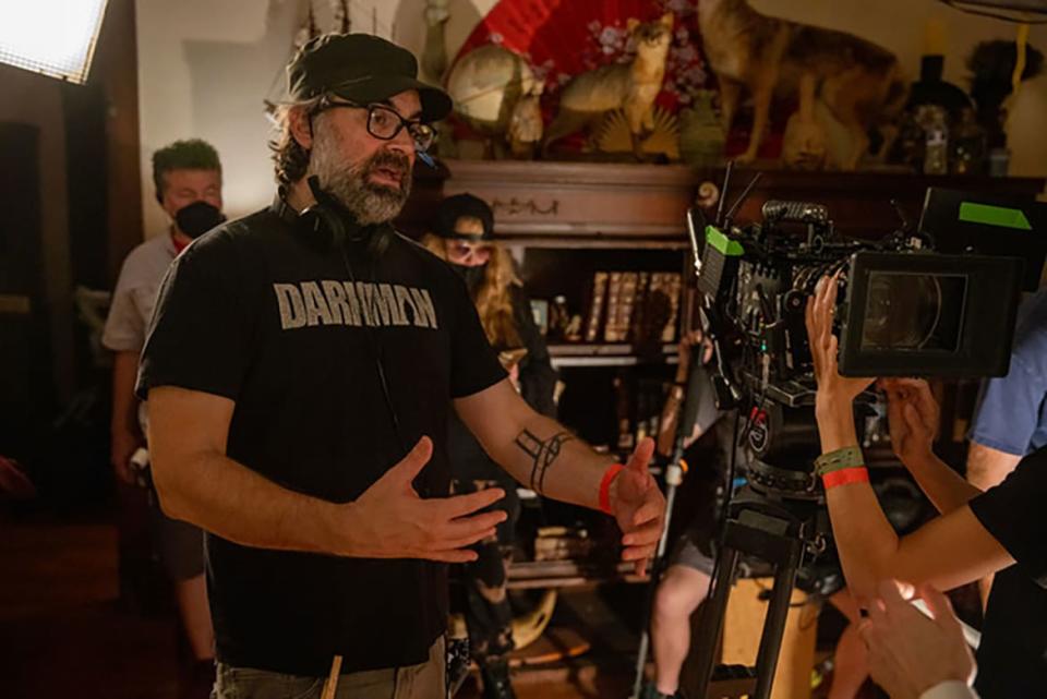 Director Joe Lynch on set for “Suitable Flesh”