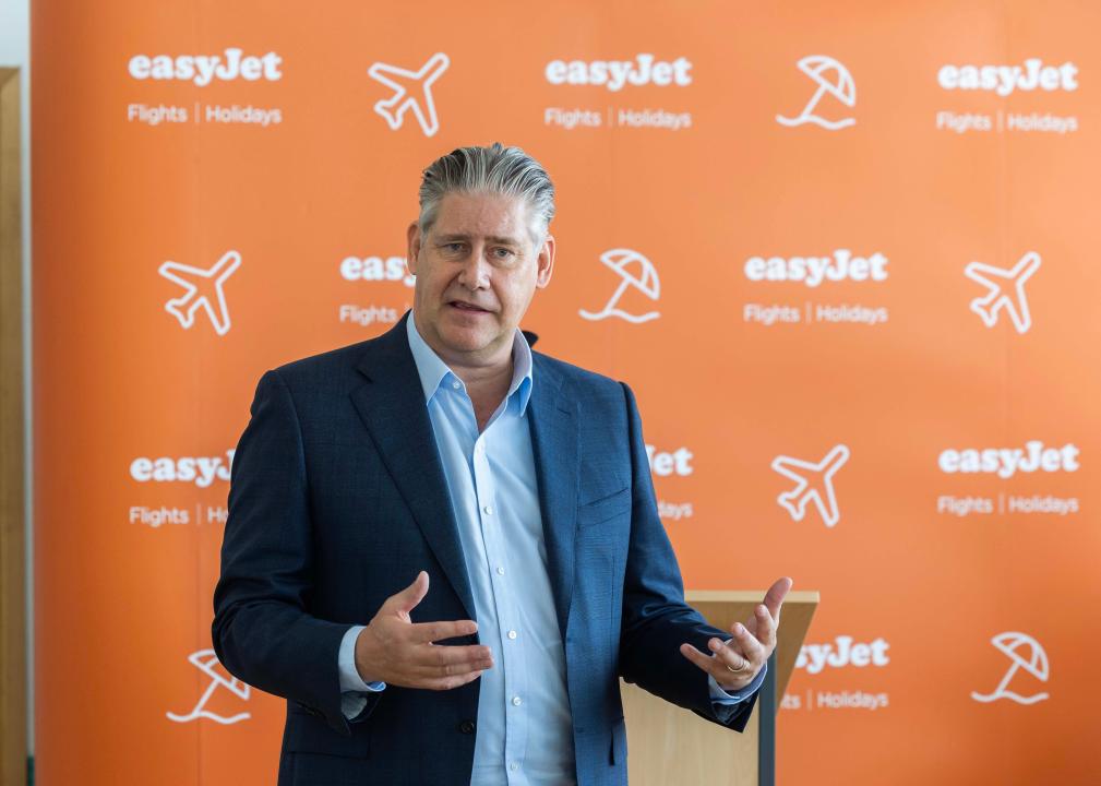 EDITORIAL USE ONLY Johan Lundgren, CEO of easyJet at a press conference at Birmingham Airport as the airline announces its newest UK base. Picture date: Monday March 18, 2024.