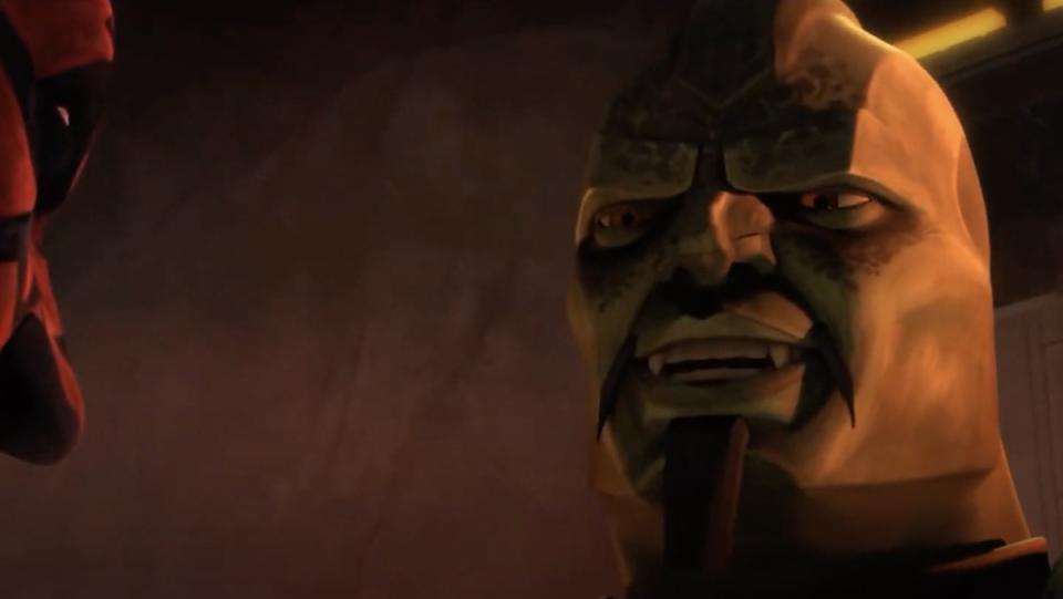 A Falleen leader of the Black Sun talks to Darth Maul on The Clone Wars